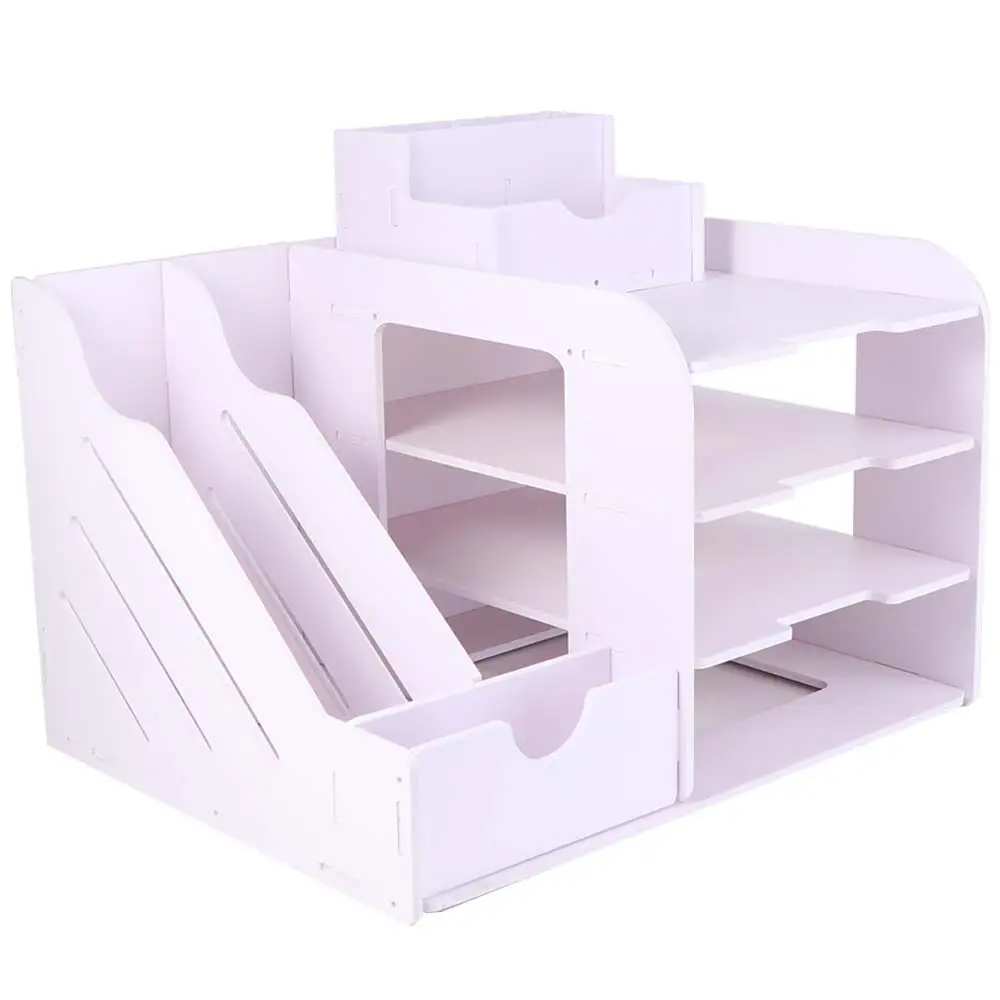 

Large Capacity File Storage Rack Thickened Multi-Layer File Sorter Space Saving Partition Design Desktop Storage Box Study Room
