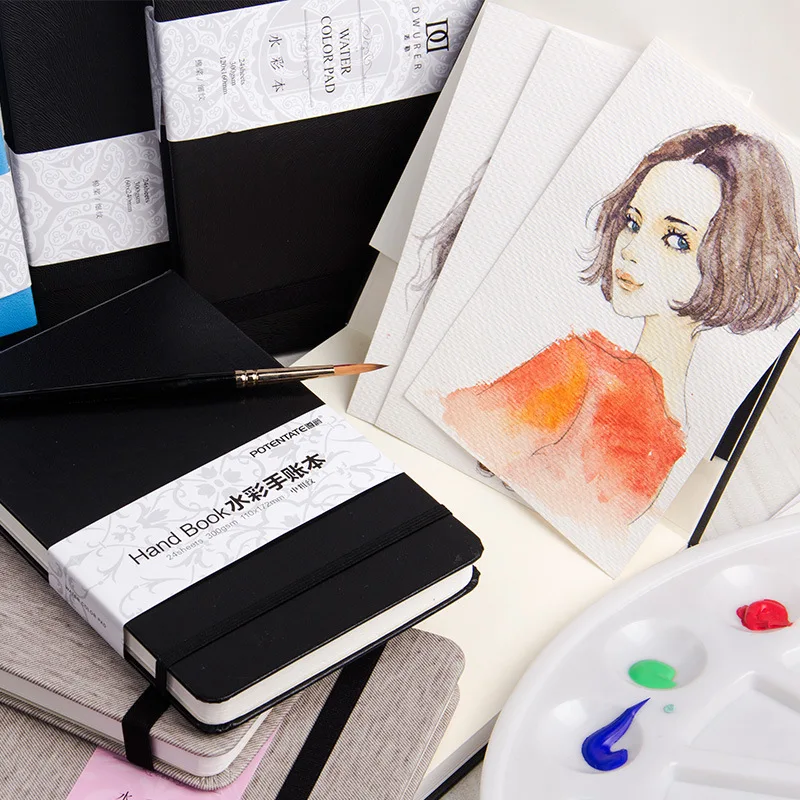 A5/A6 Watercolor Hand Painting Book Portable Pocket SketchbookTravel Journal Notebook for Diary Student Art Drawing Stationery