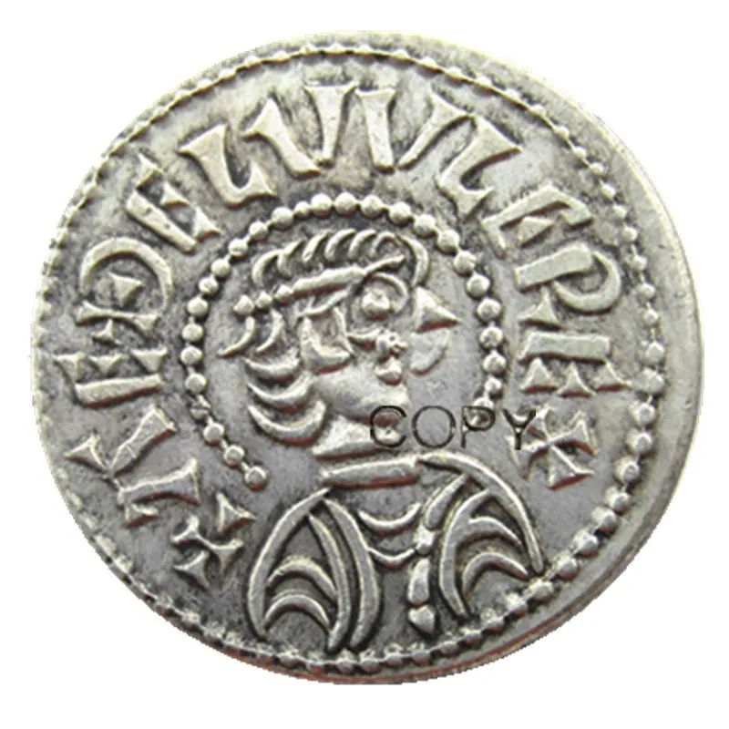 UK(01) United Kingdom 839-859 King Aethelwulf of Wesex 1Penny Silver Plated Copy Coin