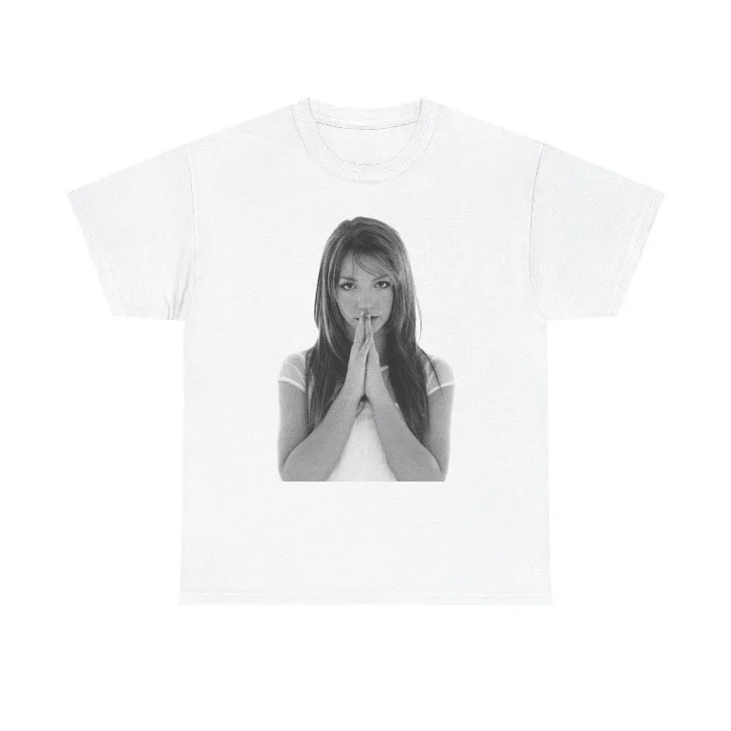 Britney Prayer Posture T-shirt -90s Retro Pop Idol Pattern T-shirt for Men and Women, Suitable for All Seasons Casual T-shirt
