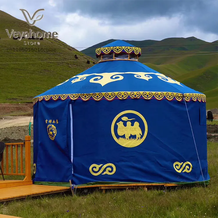 3M Steel Frame Portable Yurt Tent Small Outdoor Simple Style Camping Gear