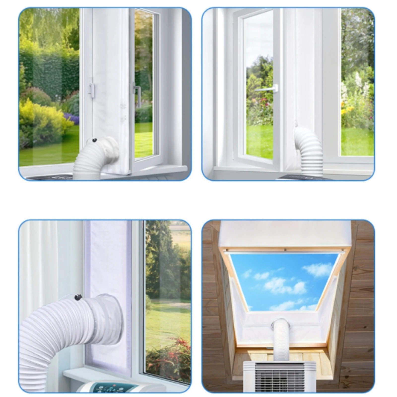 Portable Air Conditioner Window Seal Kit No-Drill Portable Air Conditioning Window Seal Kit Curtain Adjustable Sturdy