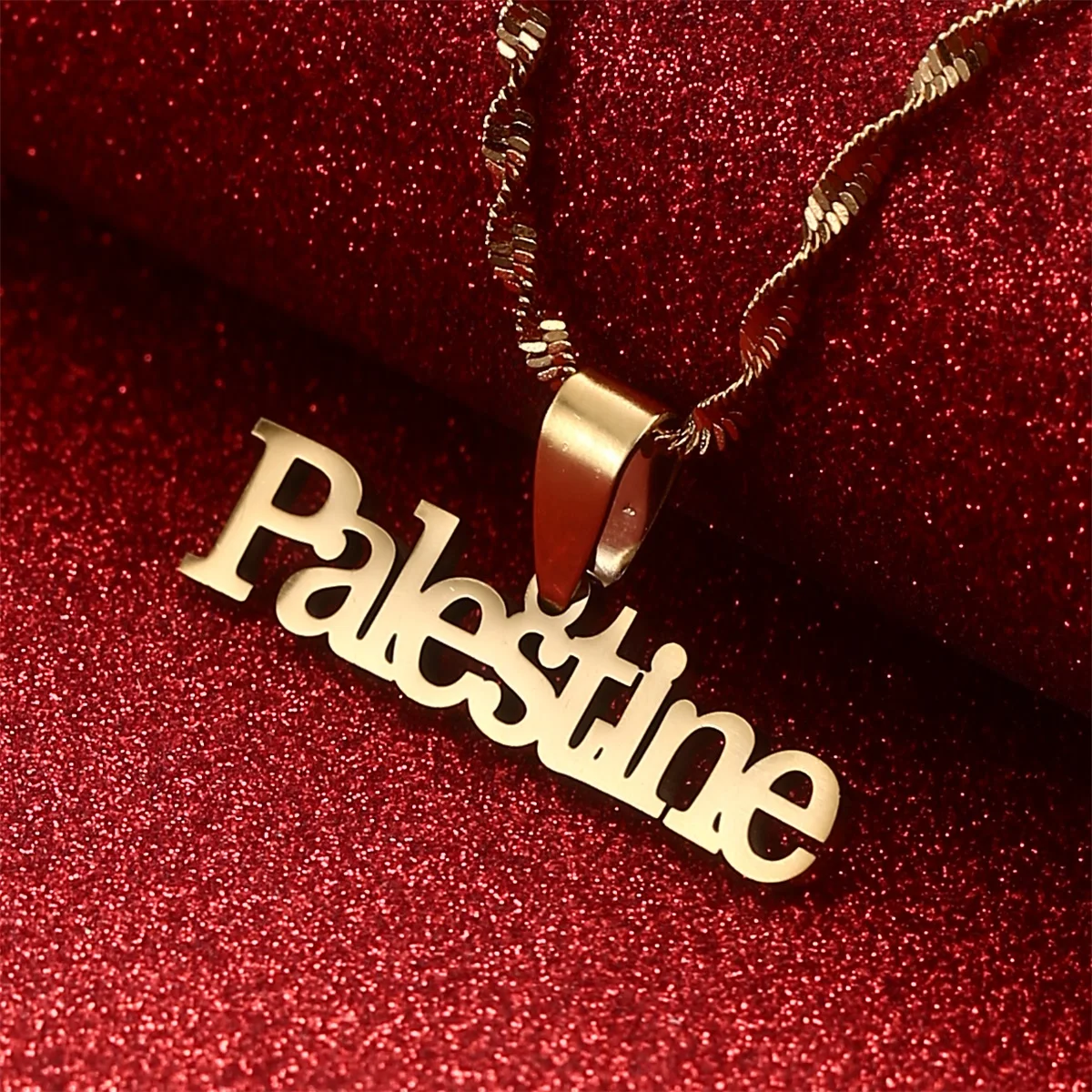 Stainless Steel Palestine Vintage Map Pendant Necklace For Men Women Arabic African