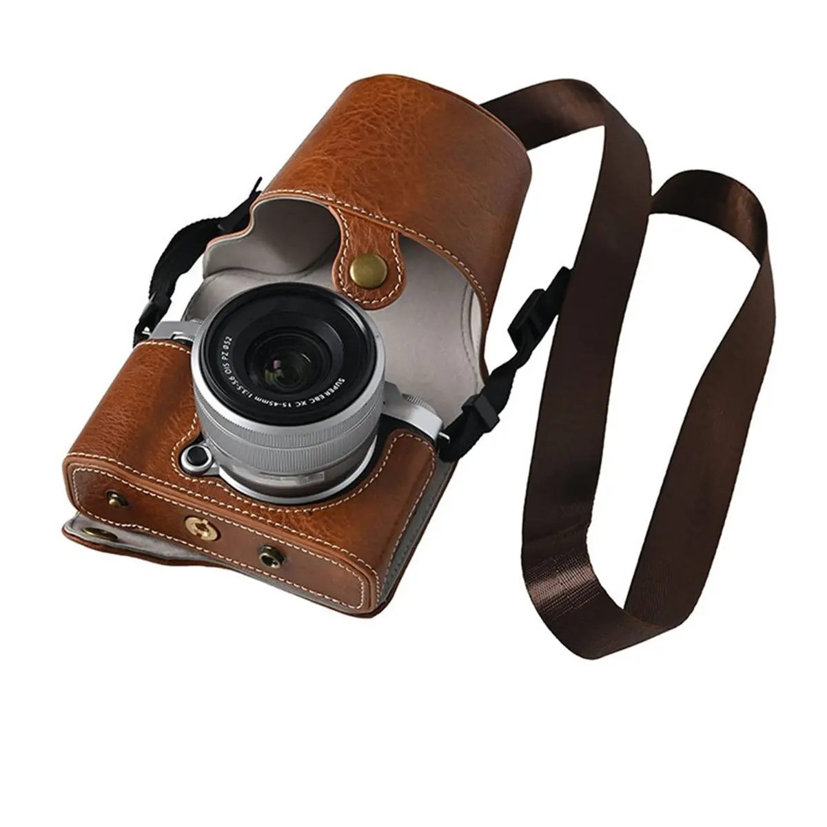 ABAN For X-M5 Synthetic Leather Camera Base Body Cover Kit Case Protector 15-45mm F/3.5-5.6 Can Be Disassembled B