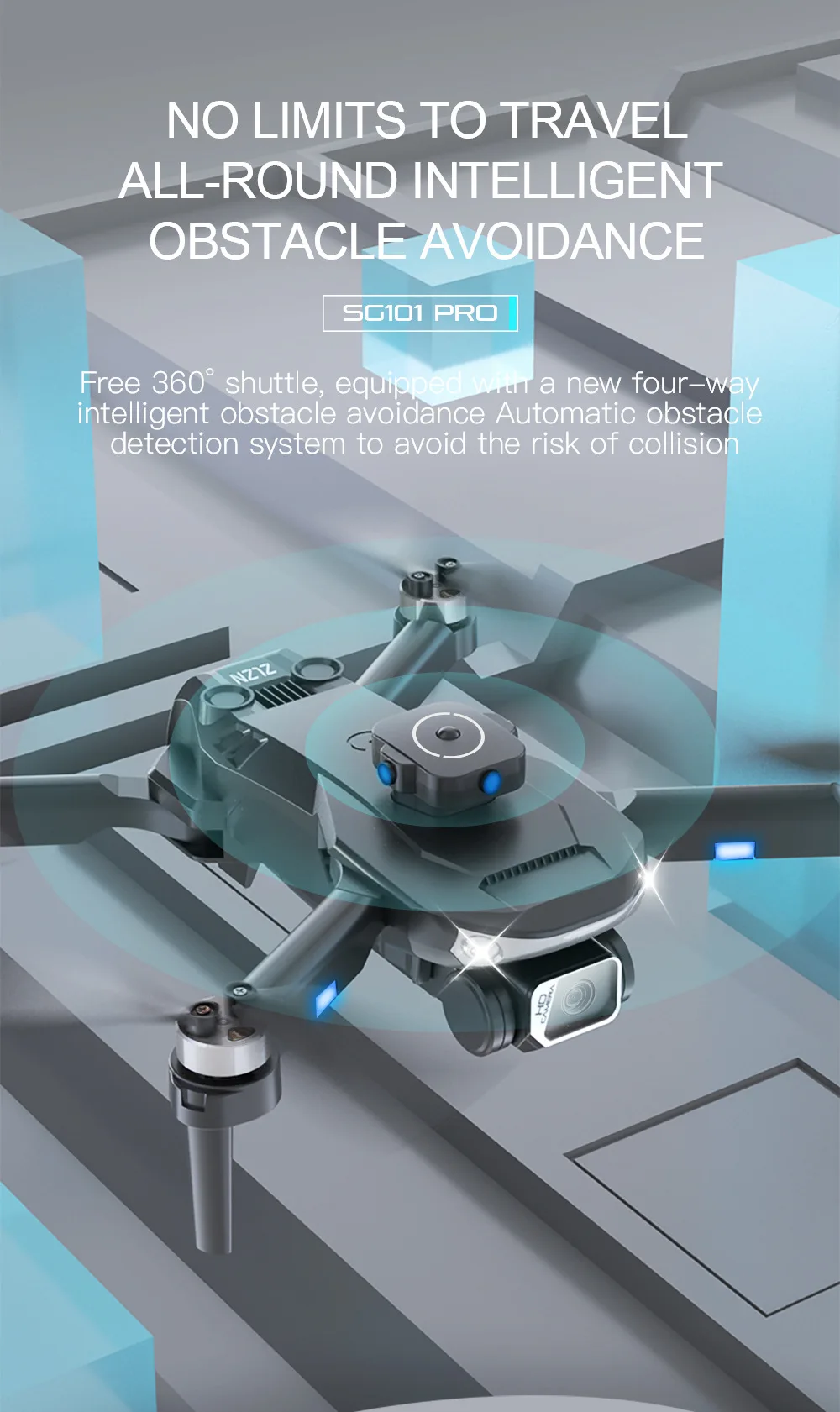 SG101Pro Mini Dron RC z profesjonalnym silnikiem 4K kamera HD bezszczotkowym unikanie przeszkód Quadcopter zabawka prezent Dron