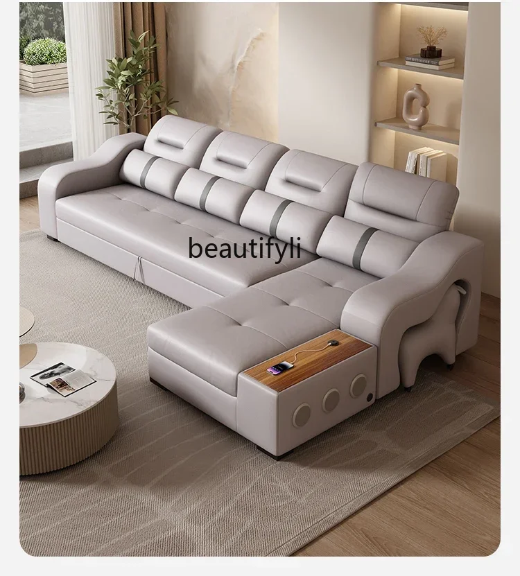 

Cat Scratch Leather Sofa Bed Foldable Dual-Purpose Multifunctional Storage Living Room Telescopic Bed Small Apartment Sofa Bed