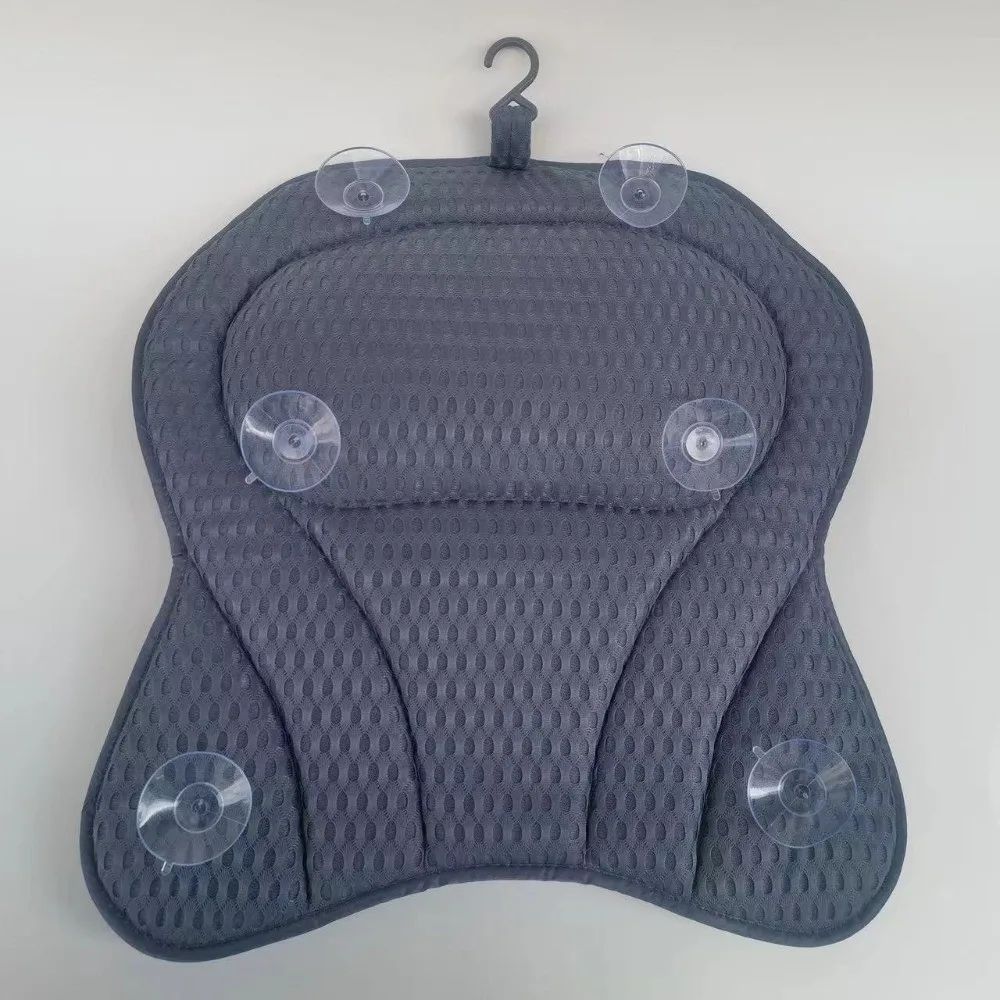 

New 4D Mesh Fabric Bath Rest Pillow Non-Slip Soft Bath Tub Pillow with Suction Cups Neck Support Bathtub Pillow Relaxing Bath