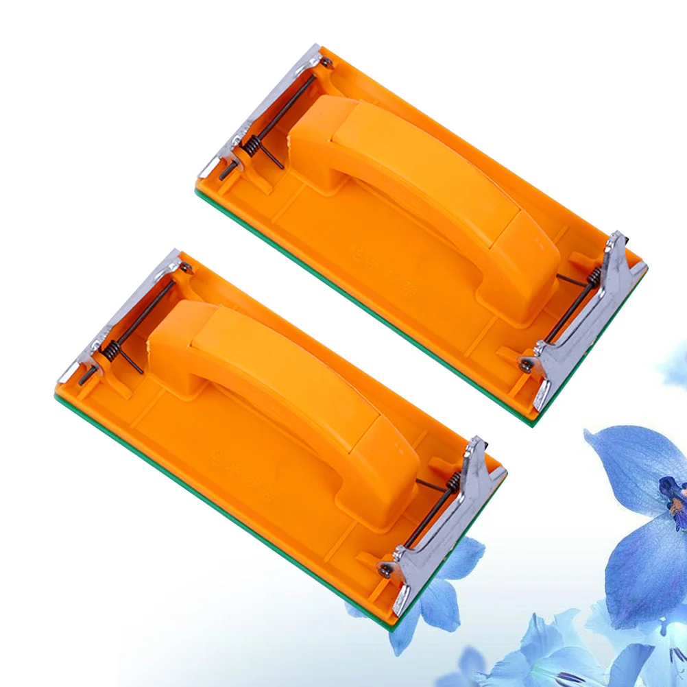 2 pçs suporte de lixa alça de borracha ergonômica ângulo direito braçadeira lixa ferramenta para drywall madeira metal polimento moagem lixar