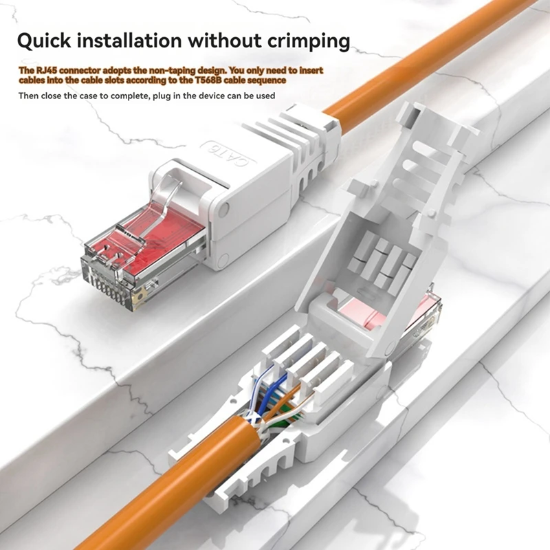 5 PCS RJ45 Wire-Punch Ethernet Plug Easy DIY Network Termination, No Crimper Required For Desktop Routers & Switches