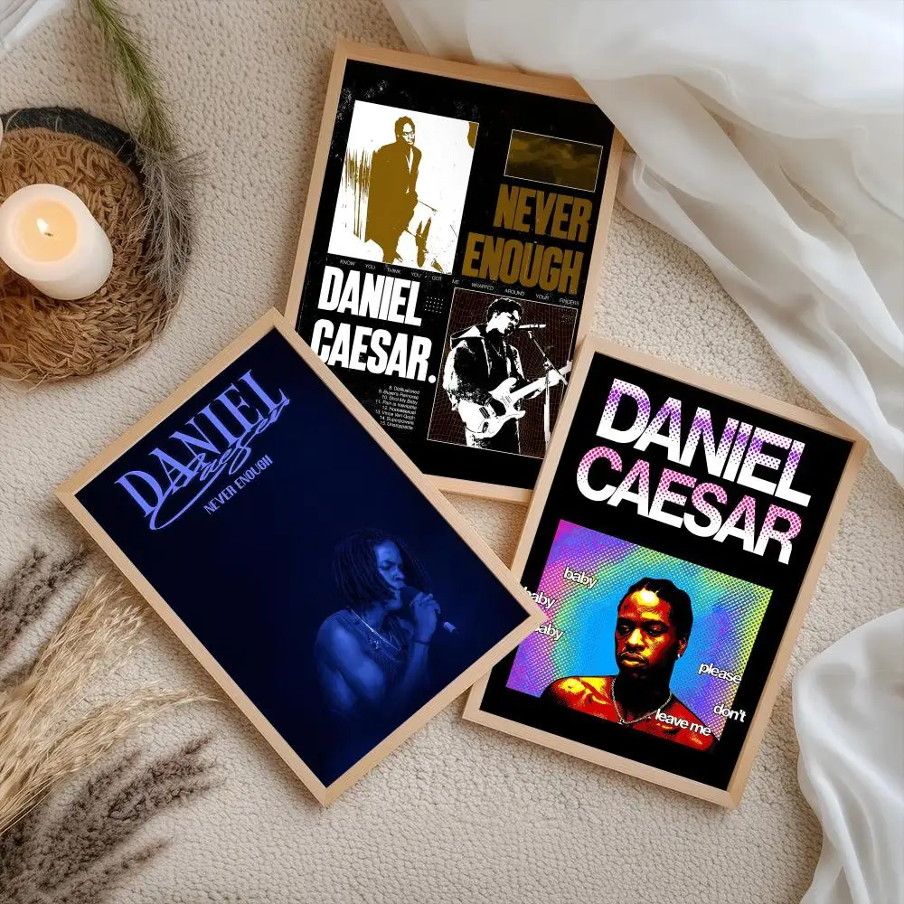 D-Daniel Caesar Poster Stickers Self-Adhesive Painting Mural Decor Wall Decals for Bedroom Living Room Home HD Gift