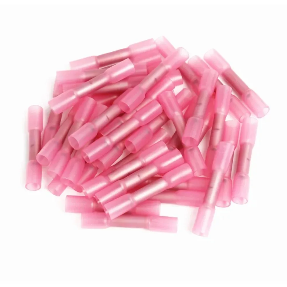 200/100/50pcs Heat Shrink Butt Connectors Insulated Splice Electrical Crimp Terminals Waterproof AWG 22-18 AWG 16-14 AWG 12-10