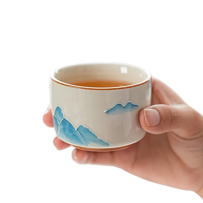 

CX high-grade grass and wood ash hand-painted tea drinking master cup, ceramic teacup for girlfriends