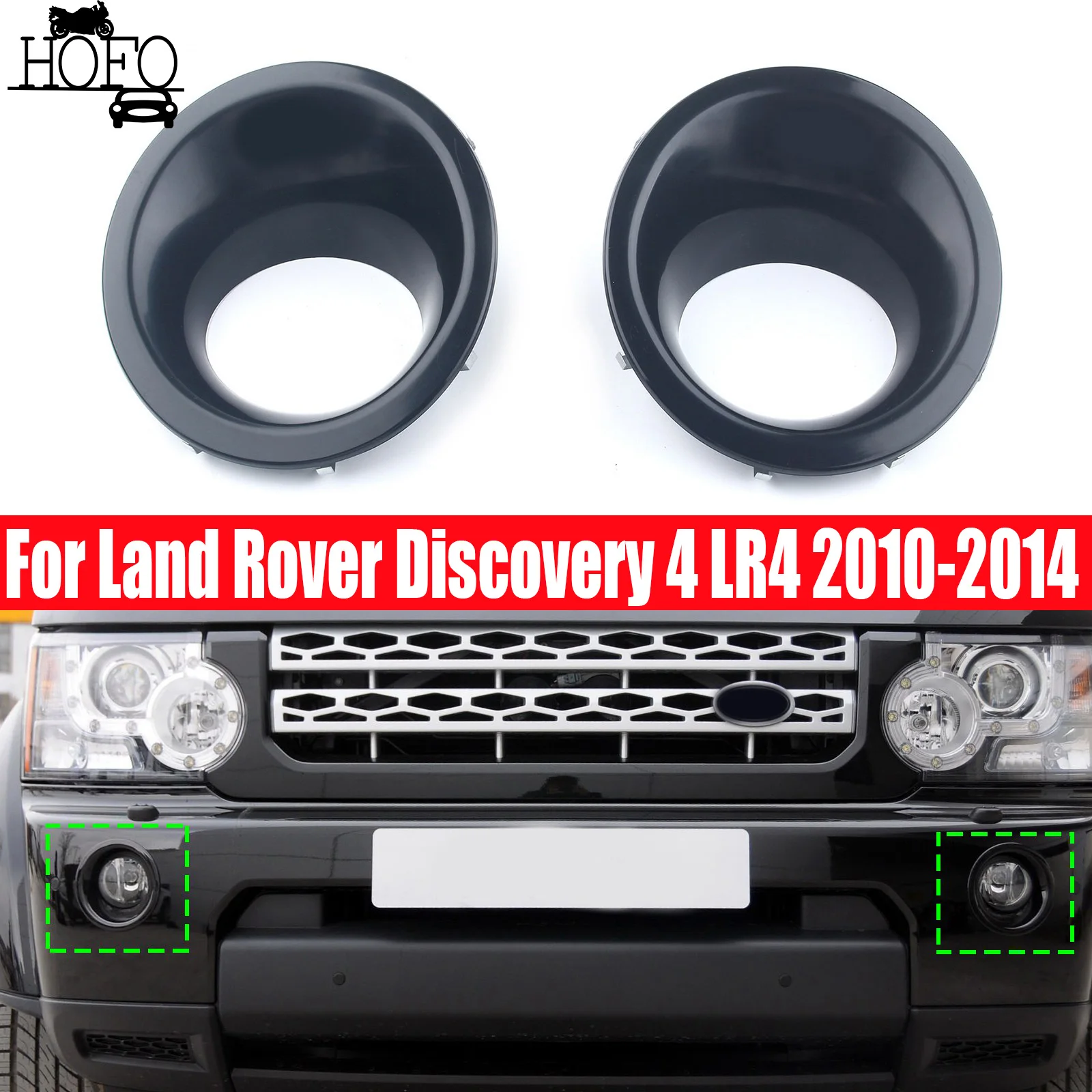 LR015461 LR015462 Car Front Bumper Fog Light Bezel Cover For Land Rover LR4 2010-2011 2012 2013 2014
