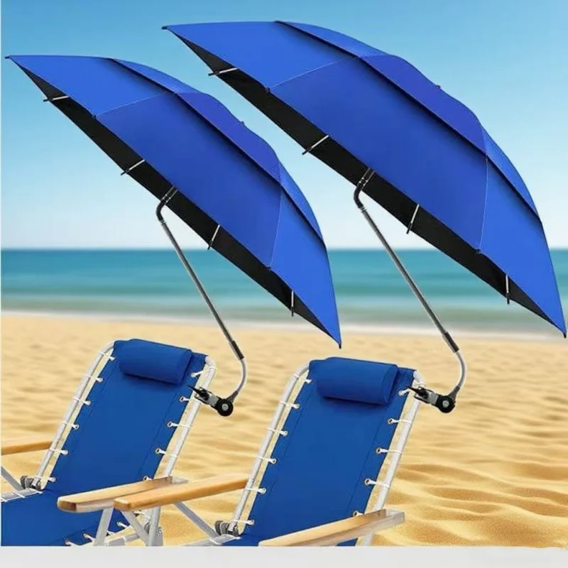 

23Breathable double-layer beach chair with clamp and sunshade360°Adjustable and convenient beach umbrella