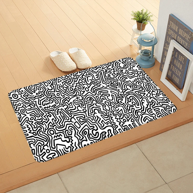 House Entrance Doormat Graffiti Doodle Hallway Carpet Living Room Rugs Foot Carpets Bathroom Rug Floor Mats Non-slip Home Decor