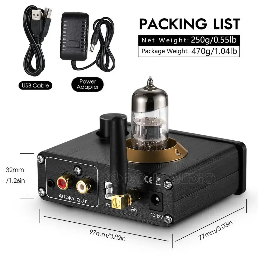 Douk Audio U4 Mini Bluetooth 5.0 Tube Headphone Amplifier USB DAC Stereo Audio Preamp USB Sound Card APTX-LL