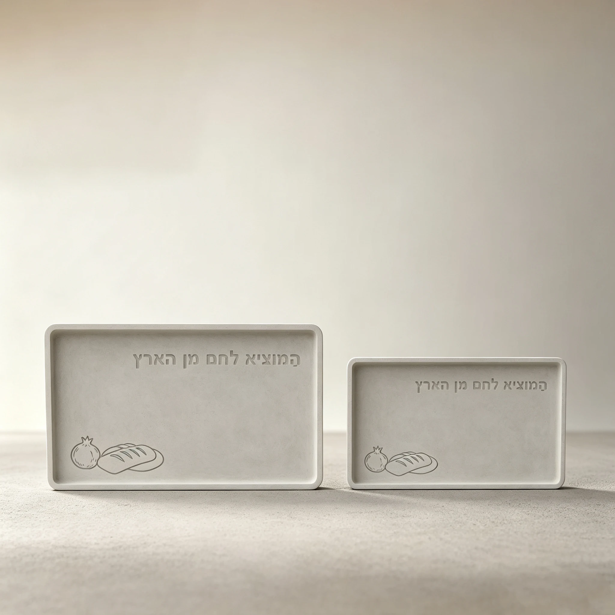 Hebrew Blessing Rectangular Tray Silicone Mold Jewish Challah Serving Board Gypsum Resin Craft Mould