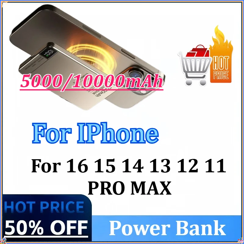 

5000/10000mAh Magnetic Wireless Power Bank PD20W USB TYPE C Fast Charging Magsafe Powerbank for IPhone 16 15 14 13 12 11 PRO MAX