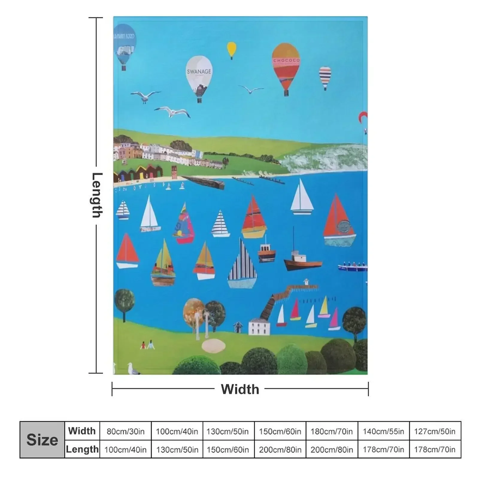 Swanage, Dorset Throw Blanket Heavy Camping Beach Winter beds Blankets
