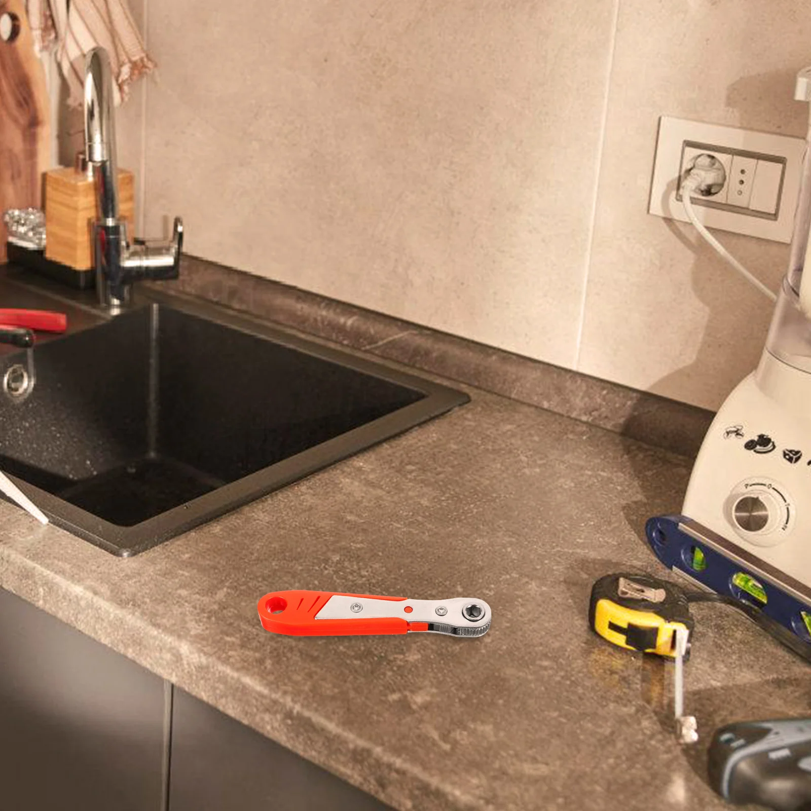 

L-Shaped Ratchet Wrench 36-Tooth Bi-Directional Head For Tight Spaces Under Sinks Cabinets Hand Tool Brake Adjustment Mini