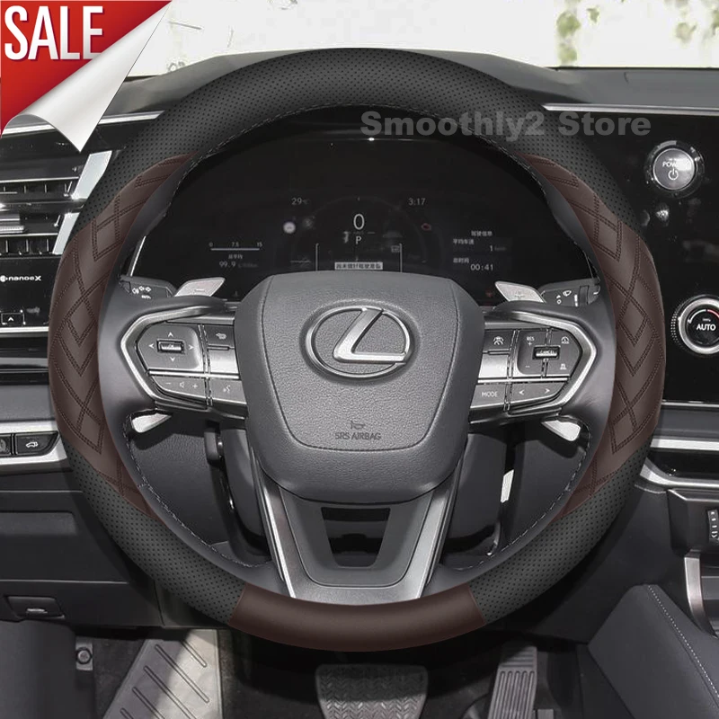 Leather Car Steering Wheel Cover For LEXUS RX350 RX350h RX500h RX450h+ Non-slip Covers For Covers Auto Interior Accessories 2026