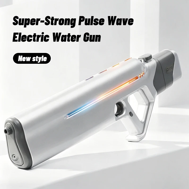 sf風新型電動水鉄砲-自動吸水-rgb-ledライト-10m射程-防水設計-夏のプール・ビーチトイ-大人と子供向け