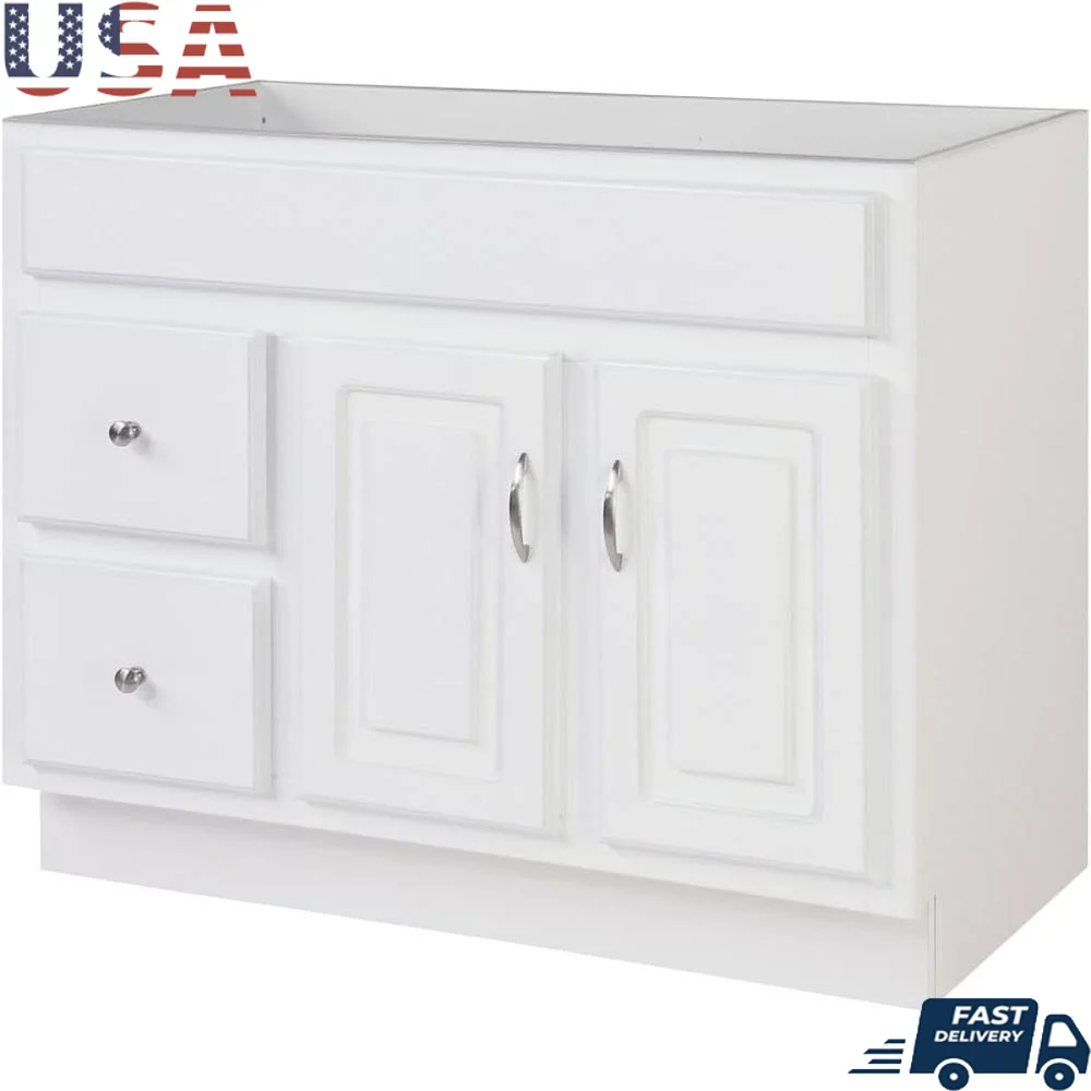 Solid Wood Bathroom Vanity Ready to Assemble with Ample Storage Moisture Resistant Flush to Floor Classic Design Undersink Use