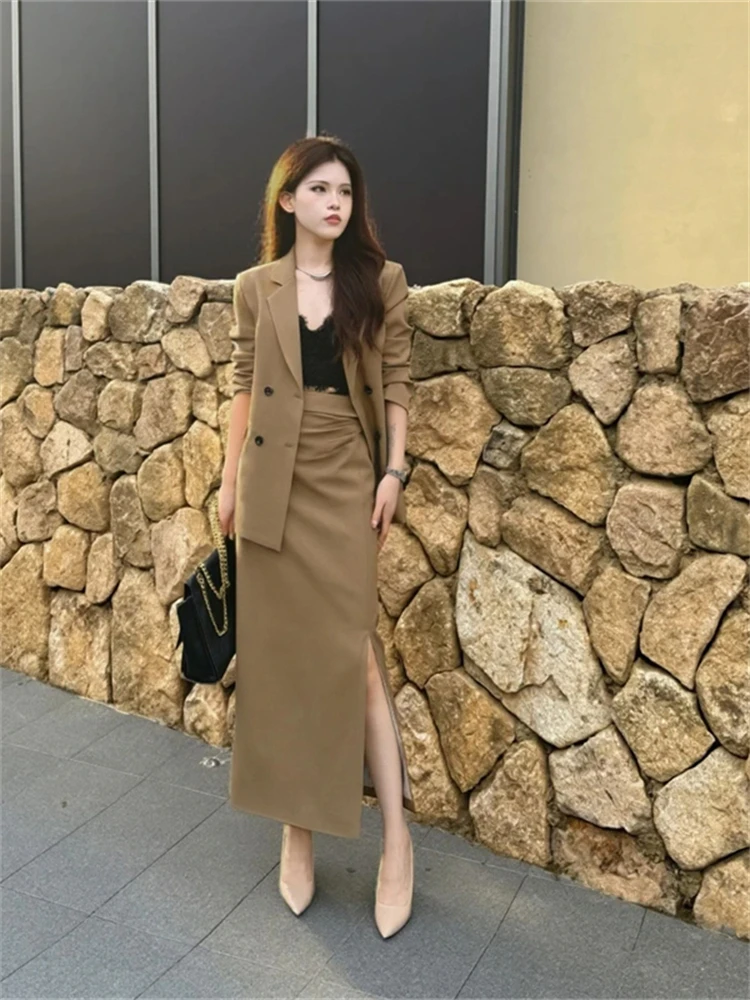 

Faionable Two-Piece Set Women's Top Winter New Waist-Cinching Elegance Lady f Skirt Lightweight Mature Sle Ensemble
