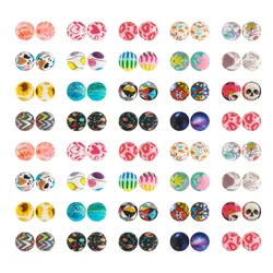 Sunrony 10/20Pcs/Lot New Printed Silicone Beads 15mm Round Leopard Beads For Jewelry Making DIY Necklace  Jewelry Accessorie