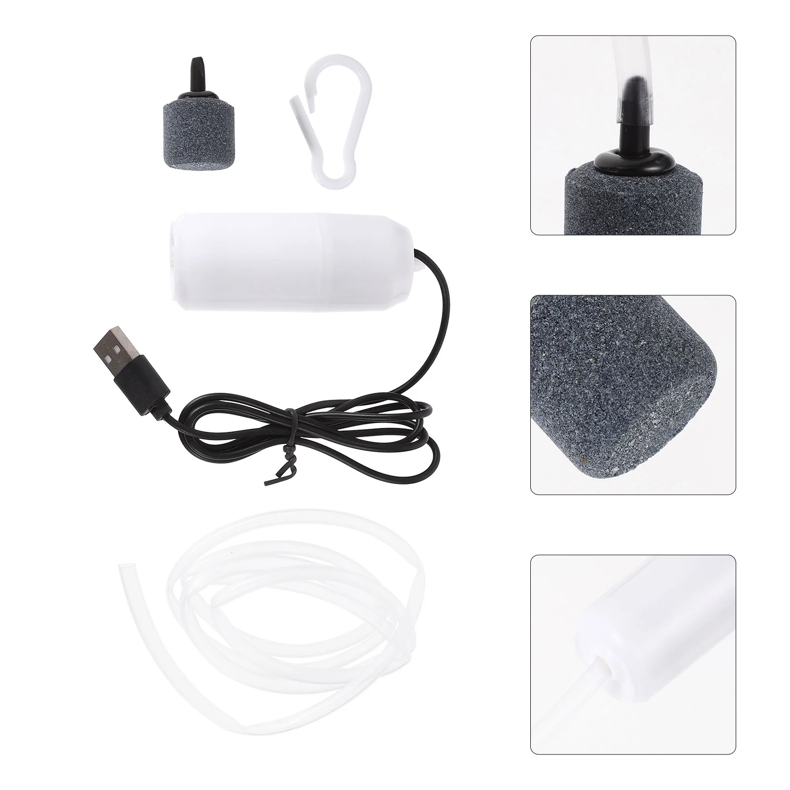 

Small Water Pump USB Oxygen Fish Tank Accessory Air for Aquarium Suite Aerator Supply White Mini