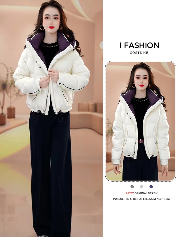 

Зимняя утепленная куртка-пуховик женская повседневная хлопковая на флисовой подкладке, теплая, оверсайз, для повседневной носки, модная