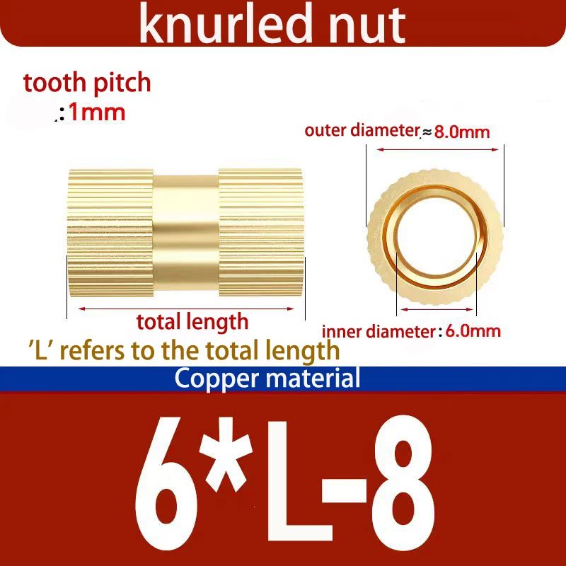Metrische Messing-Gewindeeinsatzmutter, gerändelte Kupfereinsätze, thermisch eingepresstes Befestigungselement für 3D-gedruckte Kunststoffteile – Detail 9