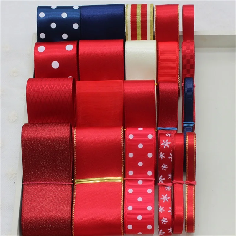 Multi-style Sale Price Solid Grosgrain Ribbons DIY Hair Accessories Dot Printed Ribbon Set Sewing Tapes Hairbow Making Materials