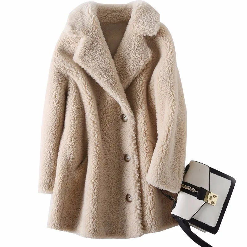 2023 Winter Autumn Women Granule Sheep Sheared Coat Korean Female Warm Thick lambswool Outerwear Ladies Casual Fur Jacket G1547