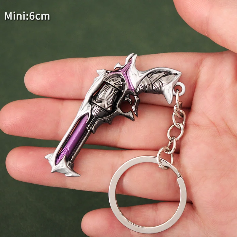 Valorant Keychain Reaver Knife Weapon, Phantom Special, 9cm, Mini Metal Alloy Gun, Model Game, Periferia Pingente para Brinquedos Infantis