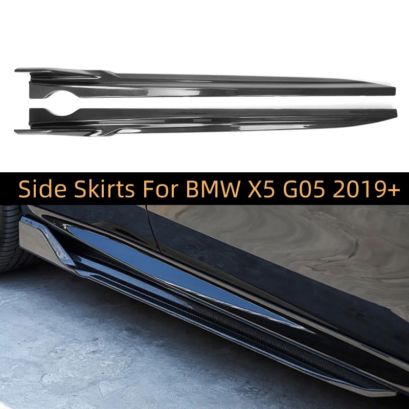 

Carbon Fiber Side Skirts Extension Body Panel Lip Splitter Winglet For BMW X5 G05 Sports 2019+ Side Skirts Rocker Panels