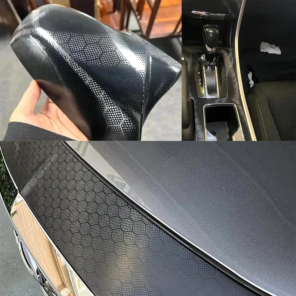 Neway 1,52*18 м ПЭТ ПВХ новая структура сотовая пленка из углеродного волокна для украшения интерьера автомобиля