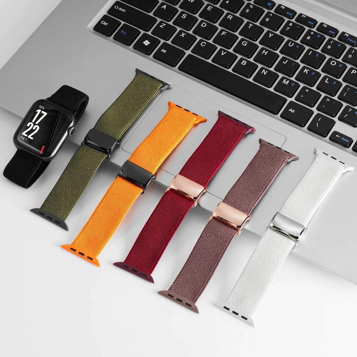 Nylon Magnetarmband für Apple Watch 45mm 41mm 44mm 40mm Serie 11 10 46mm 42mm Weiches Armband für iWatch Ultra 49mm 9 7 8 6 5 4