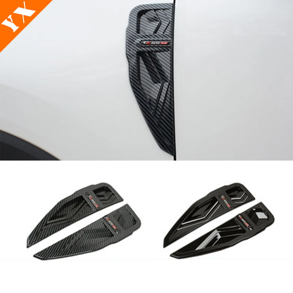 

Carbon Black Car Side Wing Fender Door Emblem Badge Stickers Garnish Trim 2022-2024 For Changan CS55 Plus 2 gen Accessories 2pcs