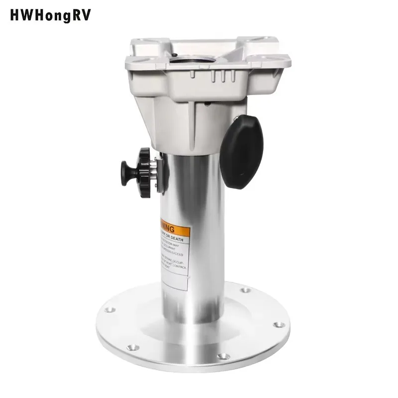 RV Adjustable Aluminum Marine Boat Seat Pedestal with the Rotating Function Adjustable Height Range 32.5-46cm