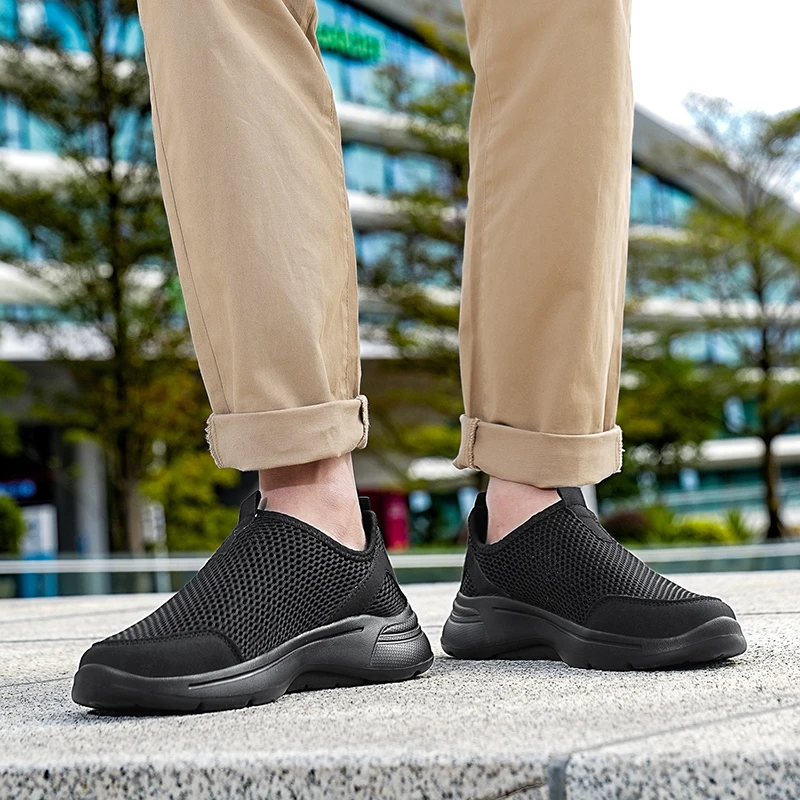 

Men's Running Outdoor Breathable 2025 Summer Sports Hot Selling Men's Loafers Platform Mesh Casual Walking Shoes Large Size