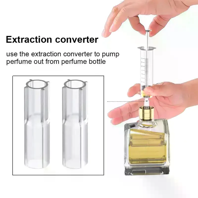 Universal Clear Syringe Perfume Dispenser Needle Conversion Head For Accurate Bottle Refilling