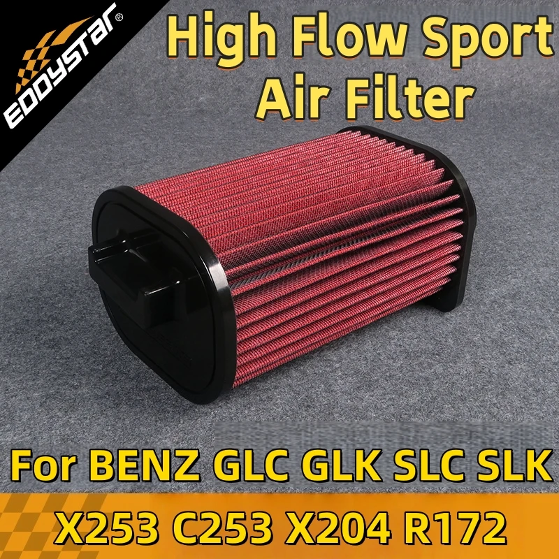 

Спортивный воздушный фильтр с высоким расходом для BENZ GLC200 250 300 350 C253 X253 GLK250 SLC180 200 SLK300 R172, моющиеся гоночные впускные фильтры