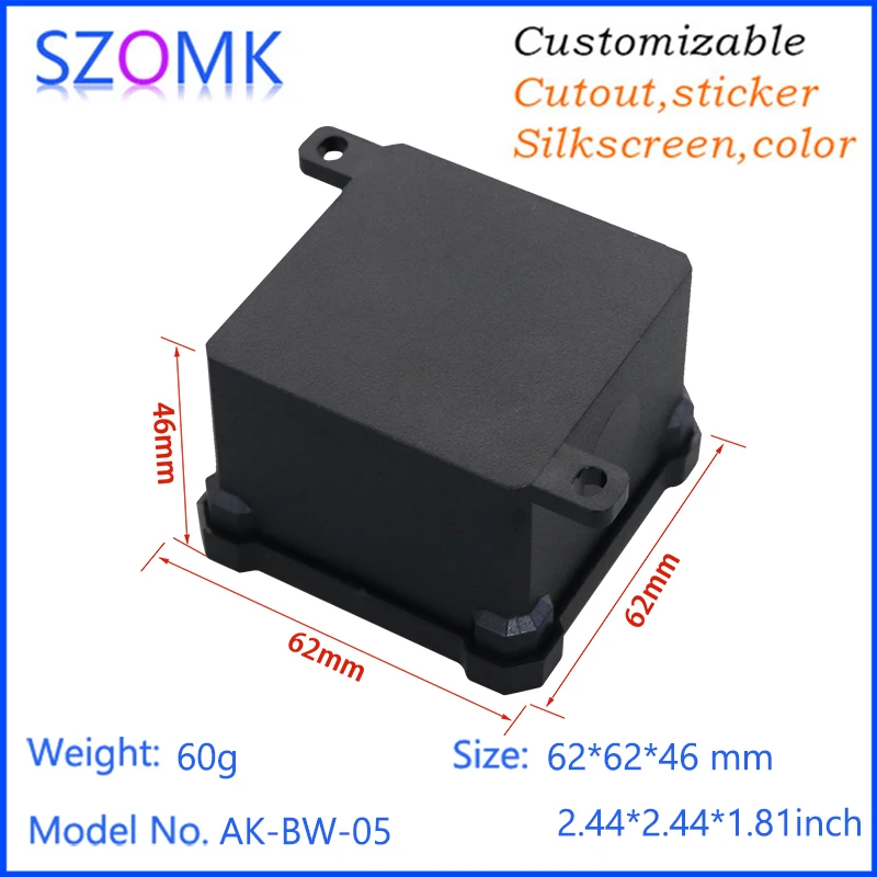 SZOMK AK-BW-05 64*64*46mm Outdoor PC Flame Retardant Ip68 Waterproof Weatherproof Enclosures Case