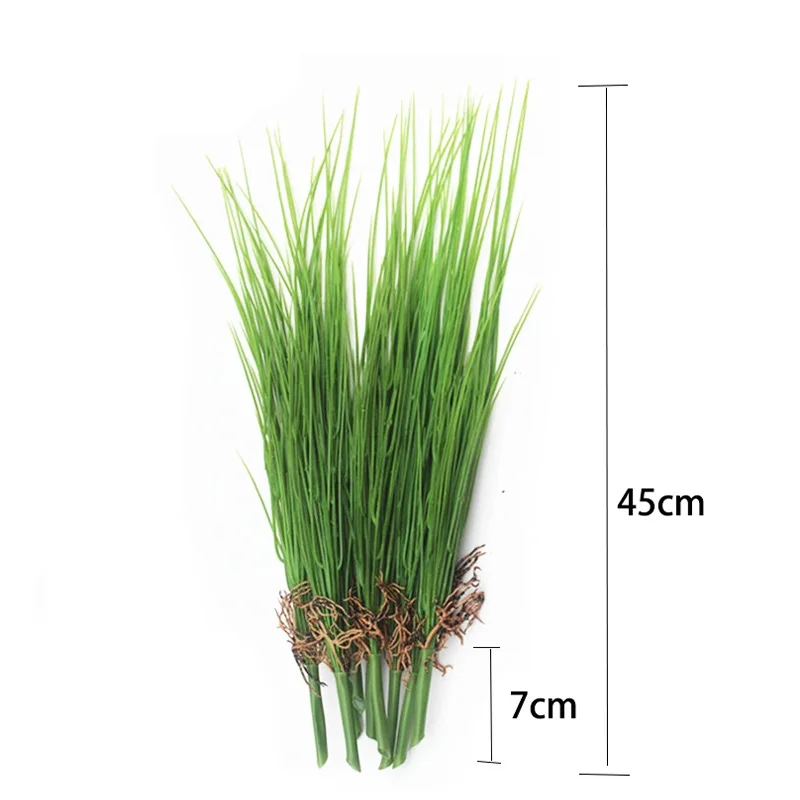 28/45cm künstliche Zwiebel Gras Pflanzen Bündel Kunststoff grünes Gras gefälschte Schilf Gras Laub Wand material für Garten Wohnkultur – Detail 1