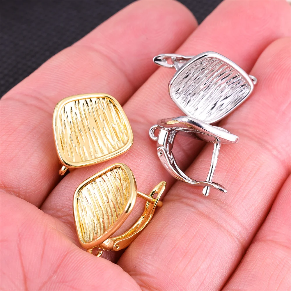 Juya handgefertigte 18K vergoldete Kupfer-Shvenzy-Basisverbinder, Schnallenverschlüsse, Ohrringhaken für DIY Damen-Anhänger-Ohrringe – Detail 7