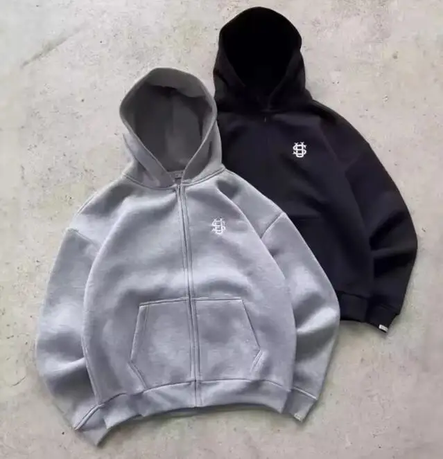American retro zipper cardigan hoodie unisex personalized multi-zipper casual sports suit high street hip-hop streetwear hoodie