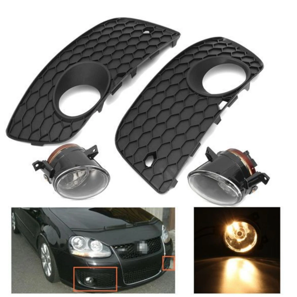 Front bumper lower grille honeycomb fog lamp cover grille anti fog lamp For Volkswagen Jetta MK5 GTI 2004-2009