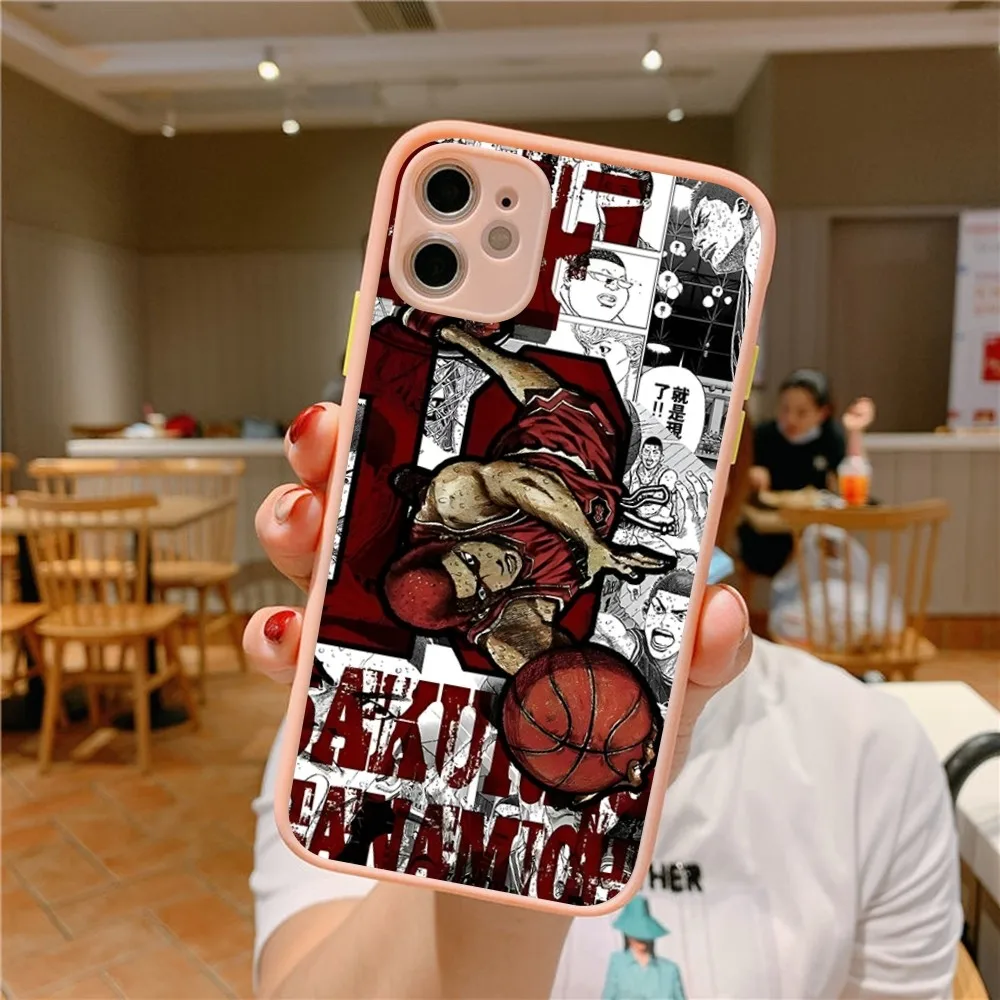 Japan Comic Slam dunk Sakuragi Phone Case for iPhone 14 11 12 13 Mini Pro Max 8 7 Plus X XR XS MAX Translucent Matte Cover