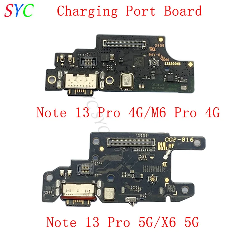 

Плата разъема USB-порта для зарядки для Redmi Note 13 Pro 5G M6 Pro X6 5G, запасные части для разъема зарядки